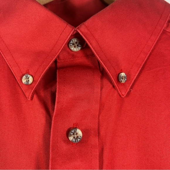 ARIAT Western Workwear Button Down Long Sleeve Shirt Orange; Men’s Size Large - Picture 8 of 16